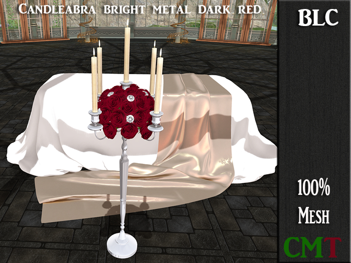 BLC Candelabra Bright Metal dark red