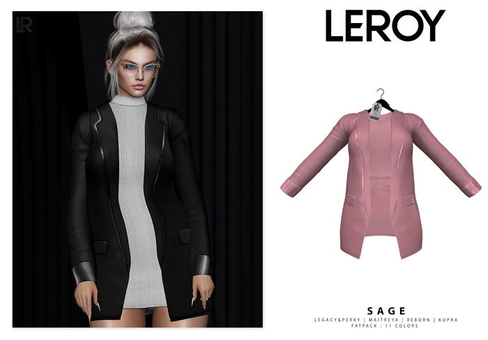 LEROY - Sage Coat - Rose