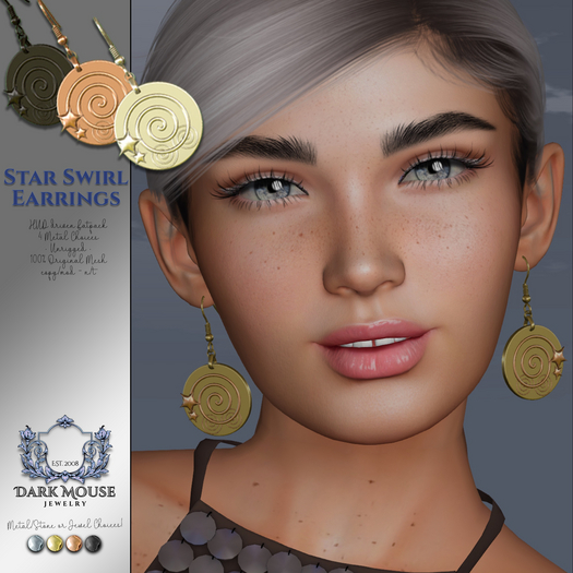 *DM* Swirl Star Earrings
