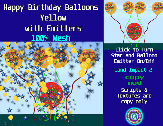 Happy Birthday Balloons Yellow