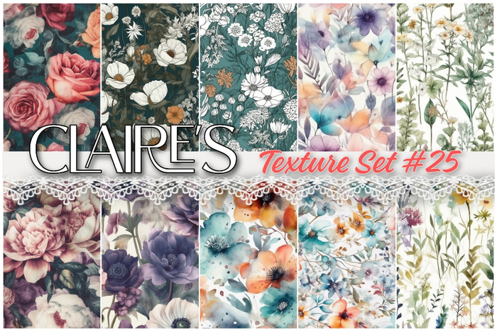 [Claire's] Texture Set #25 - Full Perm - Flower Walls