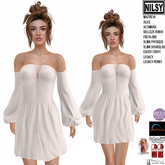 WHITE CHIFFON DRESS,MESH BODY