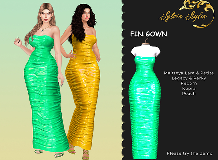 Fin Gown Mixed Green