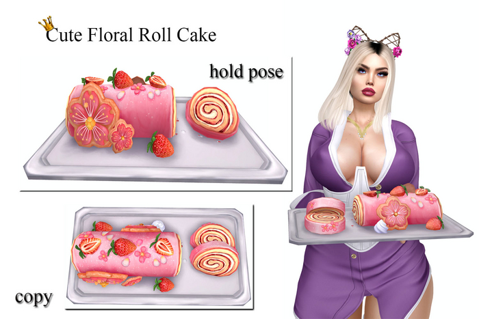 Cute Floral Roll Cake