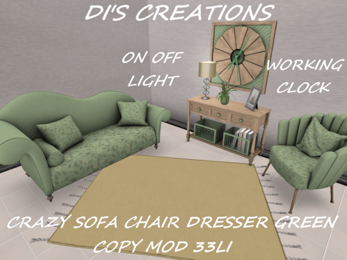 CRAZY SOFA CHAIR DRESSER GREEN