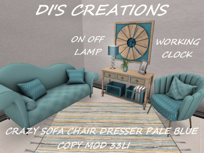 CRAZY SOFA CHAIR DRESSER PALE BLUE
