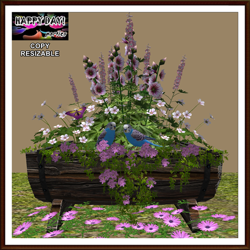 Spring - Half Barrel Garden Planter - Pink