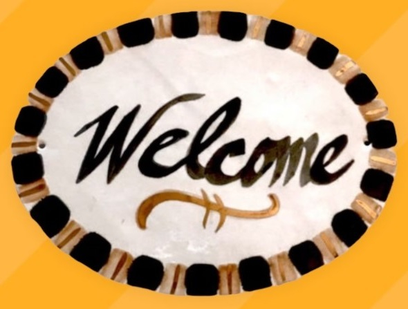 Mesh Metal Sign-Welcome