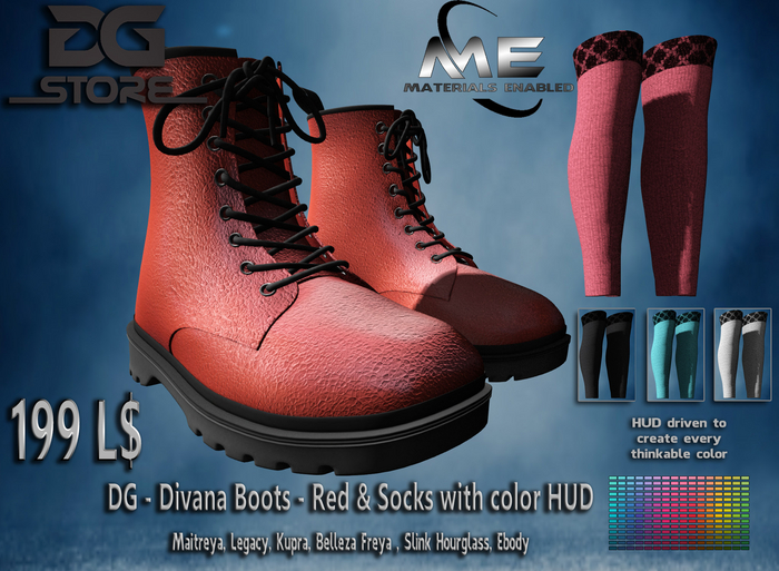 DG - Divana Boots - Red - Unpacker