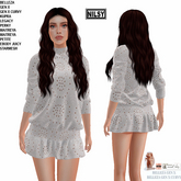 BRODERIE ANGLAISE DRESS,MESH BODY