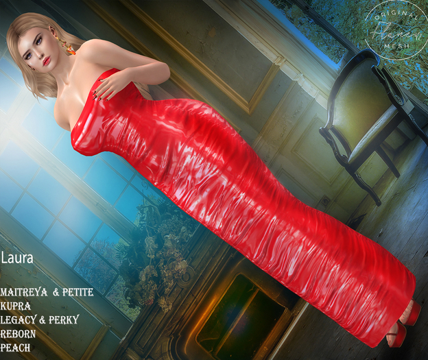 Second Life Marketplace - [Flaneur] Laura Dress Red Latex