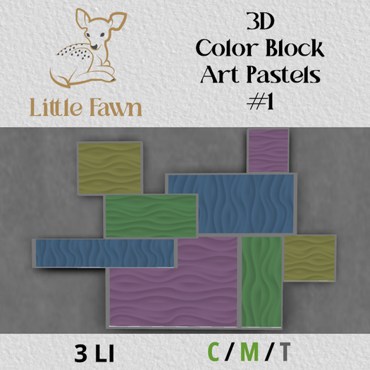 ~LF~ Color Block wall Art Pastels 3LI