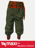TK Maxi : pants baggy (Signature Gianni) wool green Tartan Macgregor Red