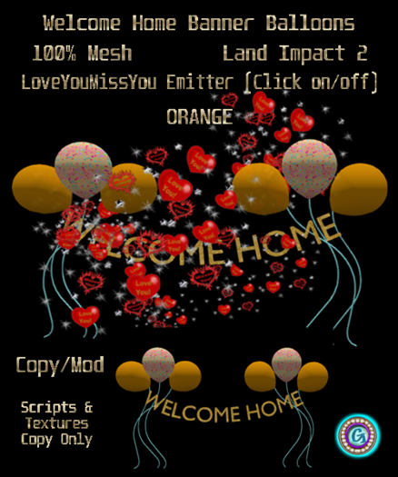Welcome Home Banner Balloons Orange
