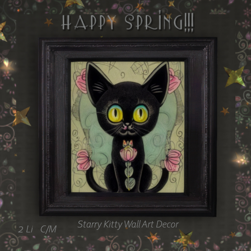Starry Kitty Wall Art Decor Set