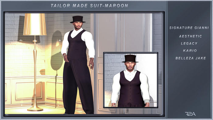 R2A-TAILOR MADE SUIT MAROON