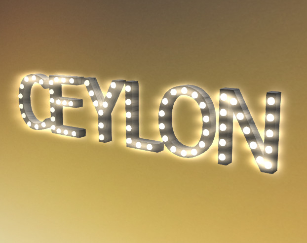 [Px] "CEYLON" Illuminated Light Bulbs Sign