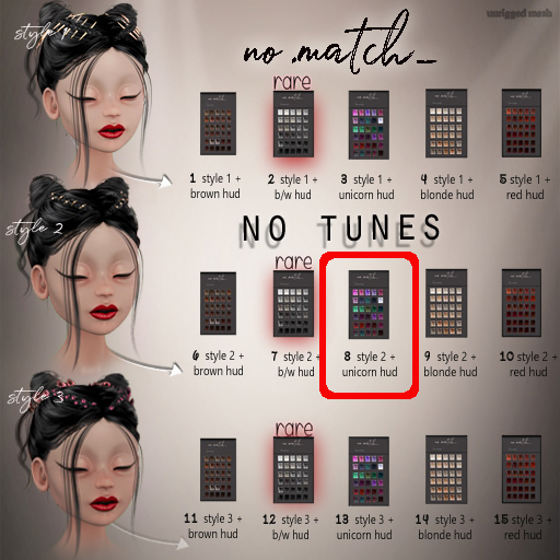 8. no match  NO TUNES  style 2 with unicorn HUD