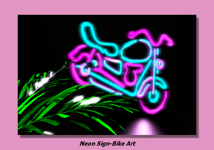 Neon Art Sign-Motorcycle  Bike Wall Art