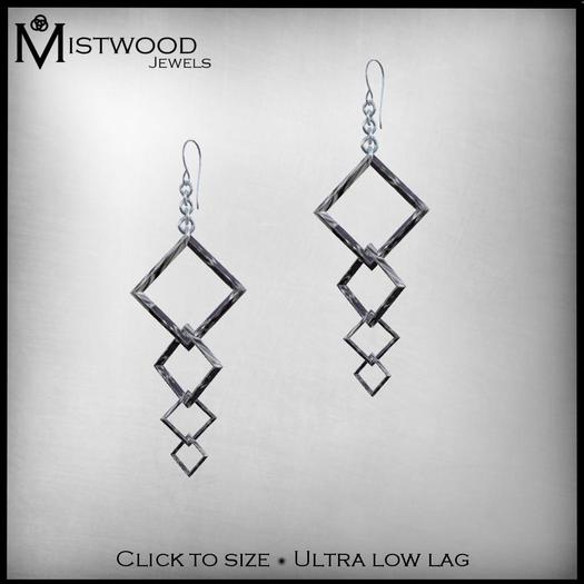 [Mistwood Jewels] Queen of Diamonds Earrings - Resin & Silver
