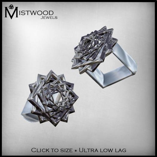 [Mistwood Jewels] Queen of Diamonds Rings - Resin & Silver