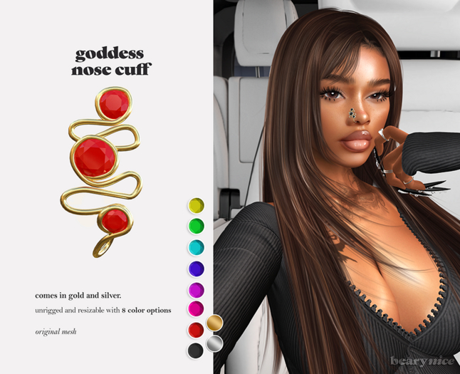 beary.// goddess nose cuff - silver 