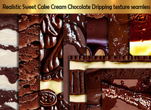 Realistic Sweet Cake Cream Chocolate Dripping texture seamlessA