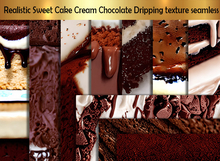Realistic Sweet Cake Cream Chocolate Dripping texture seamlessG