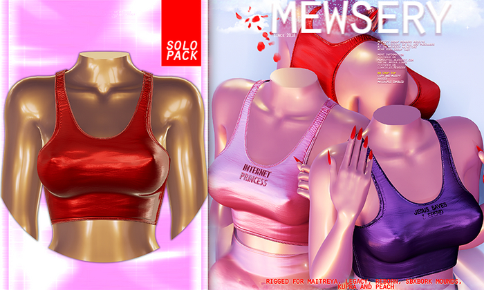 #MEWSERY BBcrop top {#3 Silk.Ruby}