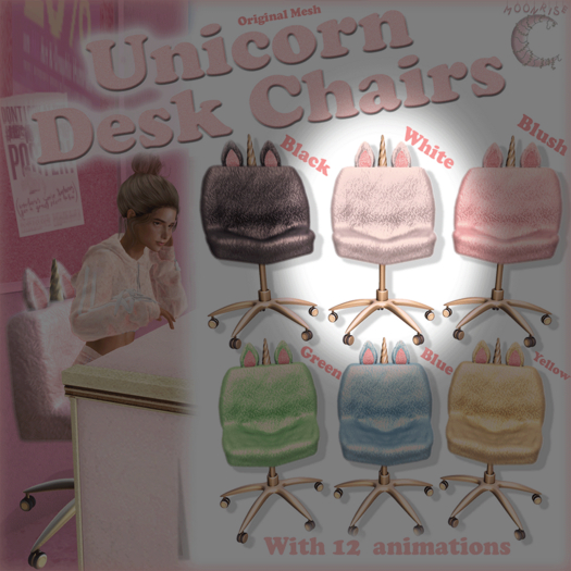 -: MoonRise :- Unicorn Desk Chair White *Boxed*