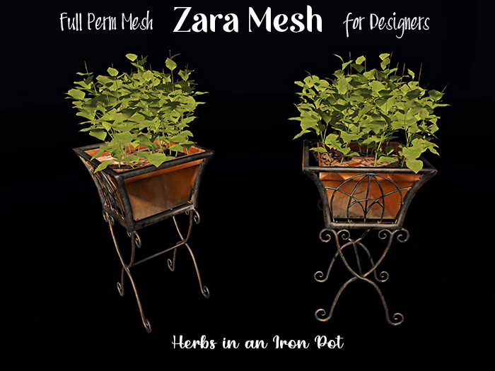 ZM - Plants - Herbs in an Iron Pot FULL PERMS
