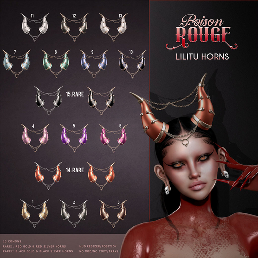 14. POISON ROUGE Lilitu Horns Red RARE