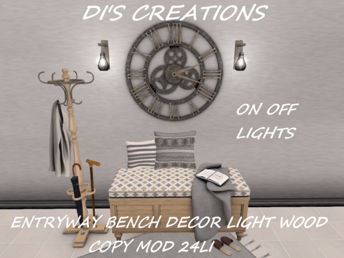 ENTRYWAY BENCH DECOR LIGHT WOOD
