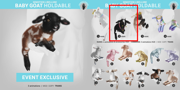 2. SEmotion Libellune Baby Goat Holdable RARE