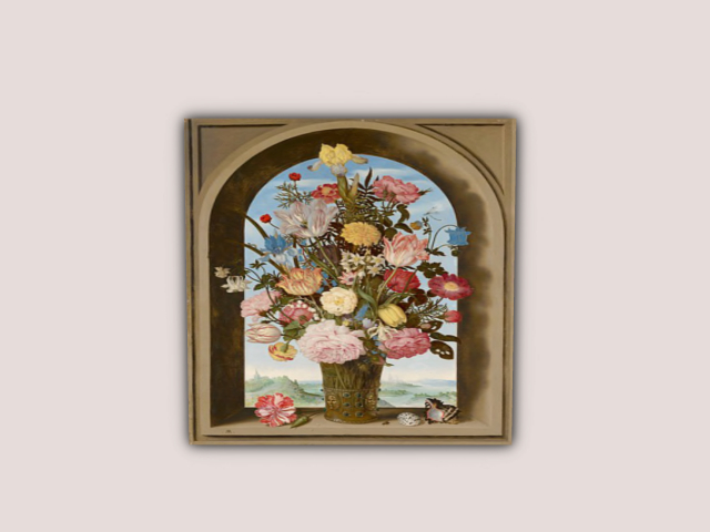 Frame Window with Flowers
