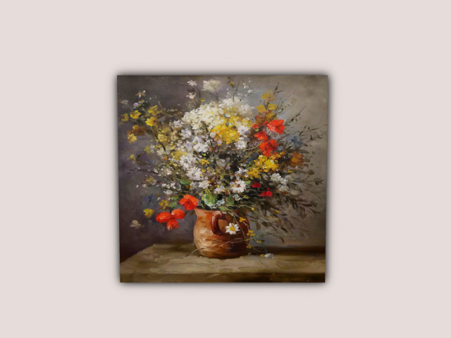 Frame  beautiful Flowers in Pot