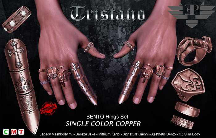 L'Emporio&PL::*Tristano*:: Set Armor Rings-Copper-