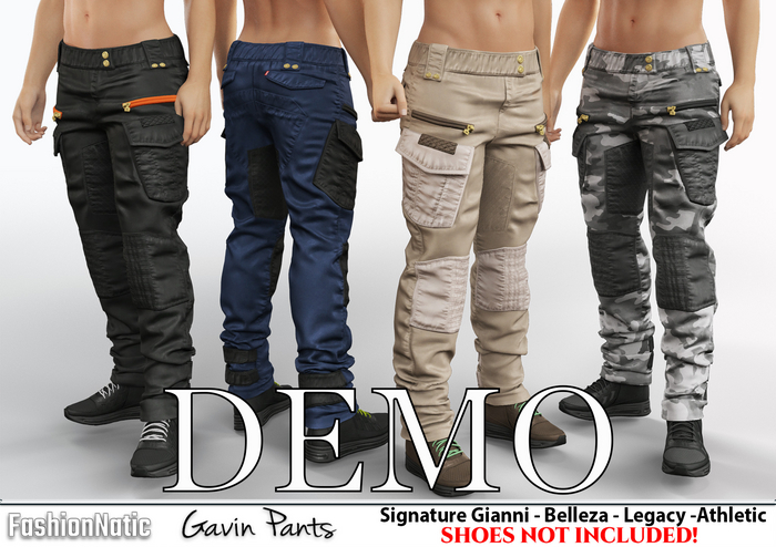 Demo Gavin Male Pants - Fatpack Colors - Signature Gianni, Belleza Jake , Legacy - FashionNatic