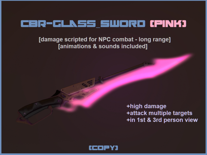 CBR - Glass Sword Pink (damage scripted for melee fights)