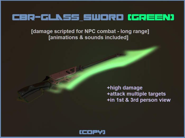 CBR - Glass Sword Green (damage scripted for melee fights)
