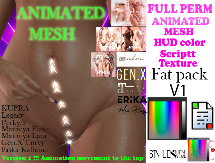 STYLES -FULL PERM-ANIMATED MESH FatpacV1-PROMO 96 hours!!!