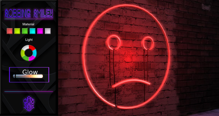 =CT= Sobbing Smiley Neon Sign (Copy & Mod)