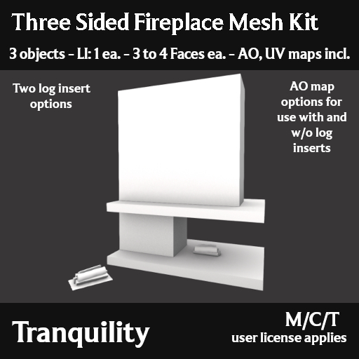 Tranquility - Three Sided Fireplace Mesh Kit