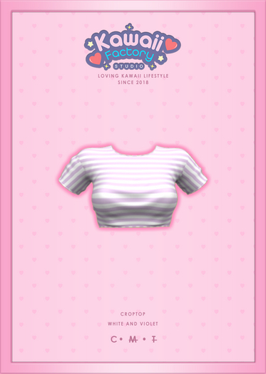 [=KFS=] Legacy Perky - Croptop - White and Violet