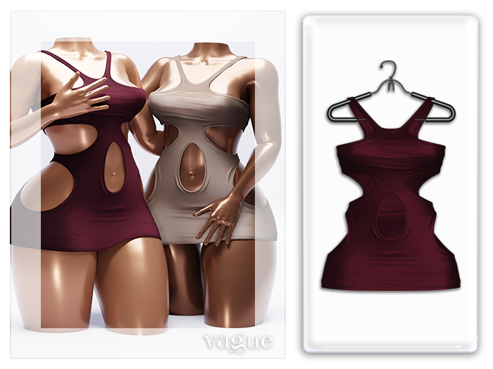 Vague. Ramona Dress - Bordeaux -