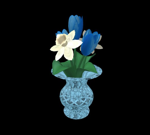 Divivity Blue Tulips & Cream Daffodils Bouquet