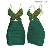 Cocktail Dress Gold Green Kupra Kups
