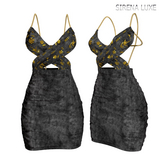 Cocktail Dress Gold Velvet Maitreya Petite