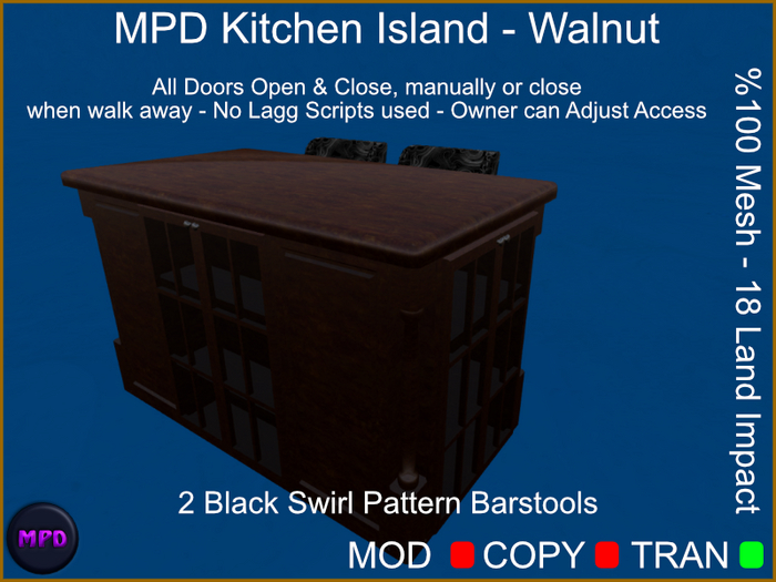 MPD Kitchen Island - Walnut