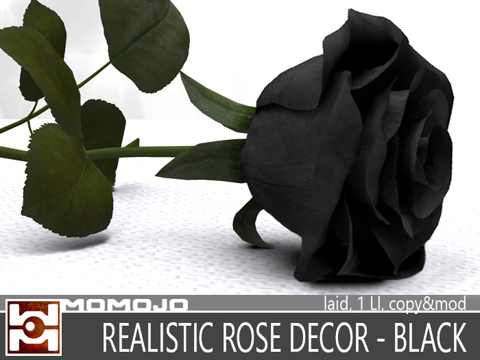 REALISTIC ROSE DECOR - BLACK